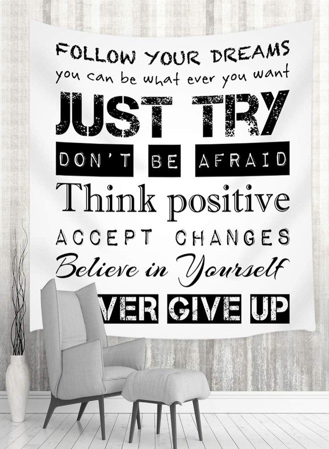 NYMB Inspirational Motivational Quotes Tapestry Wall Hanging, Follow Your Dreams Just Try Never Give Up Accept Changes for Family Wall Tapestry Art for College Dorm Decor Living Room Bedroom, (60X40in) - Image 2